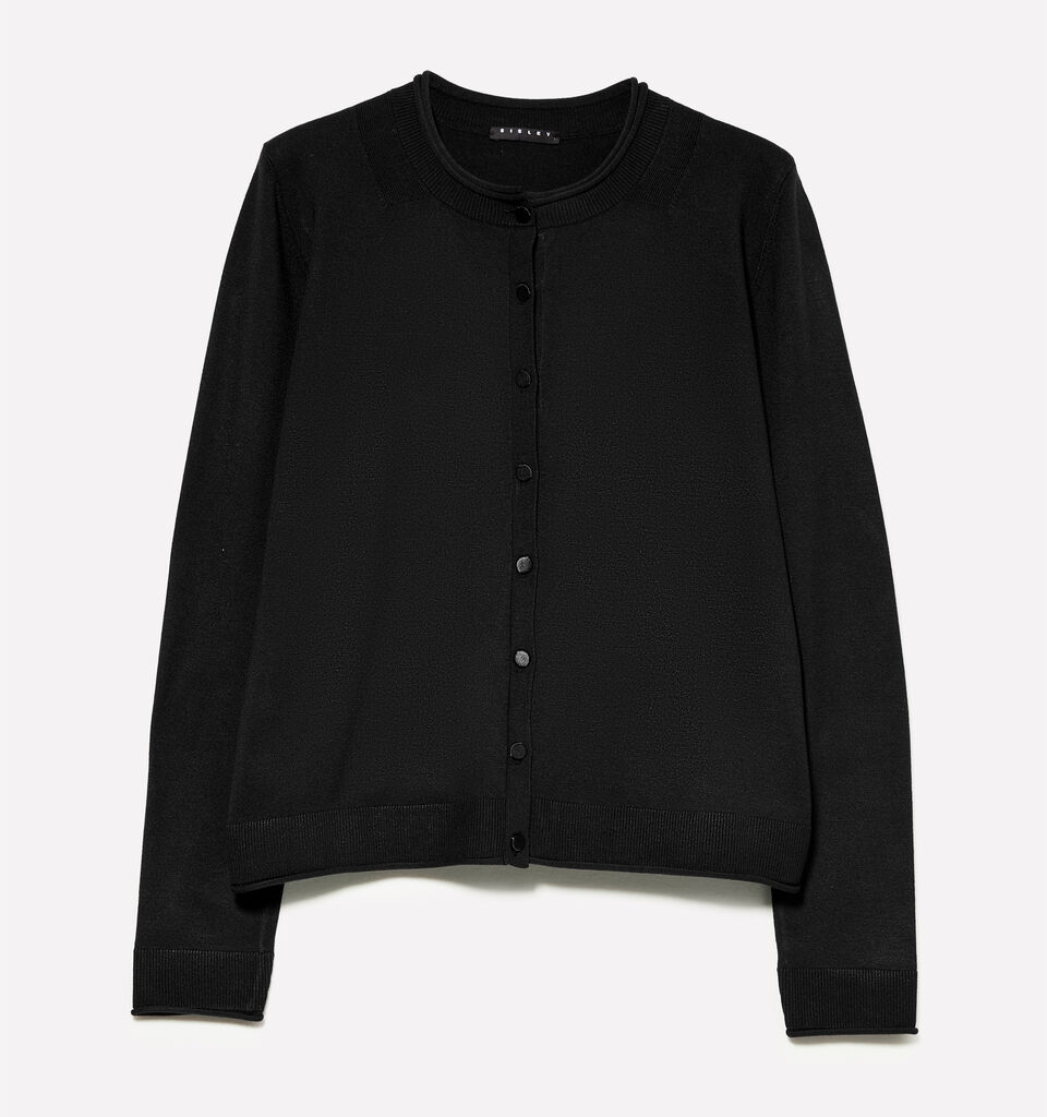 Cardigan noir coupe régulière - cardigans pour femme - Noir | Sisley image number 1